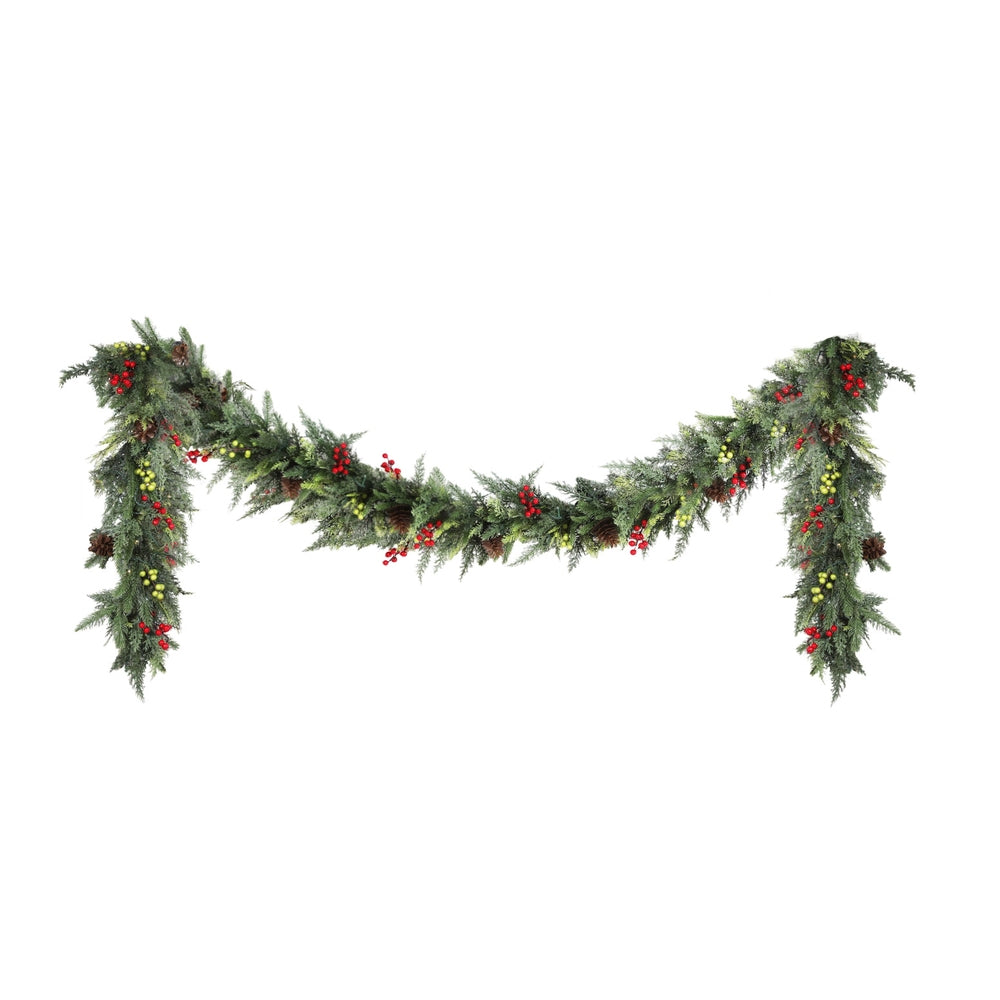 Jingle Jollys 3M Christmas Garland Pre-lit LED with Pine Cones Xmas Decor Green Occasions > Christmas > Christmas Wreaths & Garlands Woofy and Whiskers
