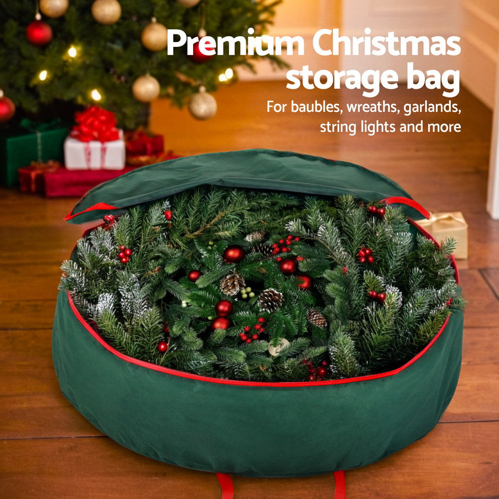 Jingle Jollys Christmas Garland Wreath Storage Bag Baubles Ornaments Container Home & Garden > Storage > Clothing & Wardrobe Storage Jingle Jollys
