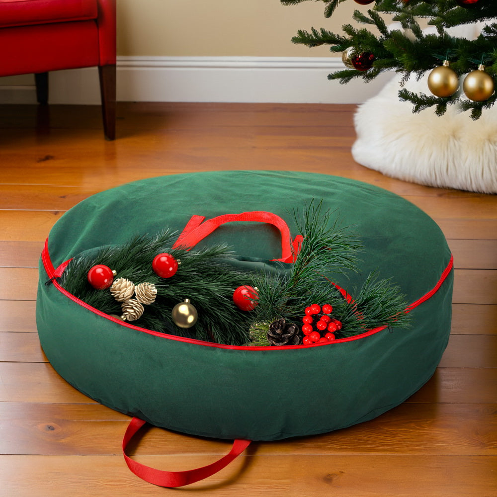 Jingle Jollys Christmas Garland Wreath Storage Bag Baubles Ornaments Container Home & Garden > Storage > Clothing & Wardrobe Storage Jingle Jollys