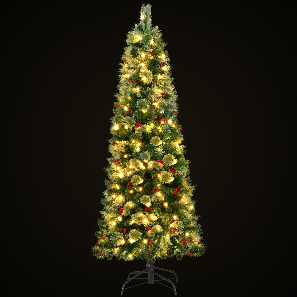 Jingle Jollys Christmas Tree 1.8M LED Xmas Tree Party Decorations Red Barries Occasions > Christmas > Christmas Trees Woofy and Whiskers