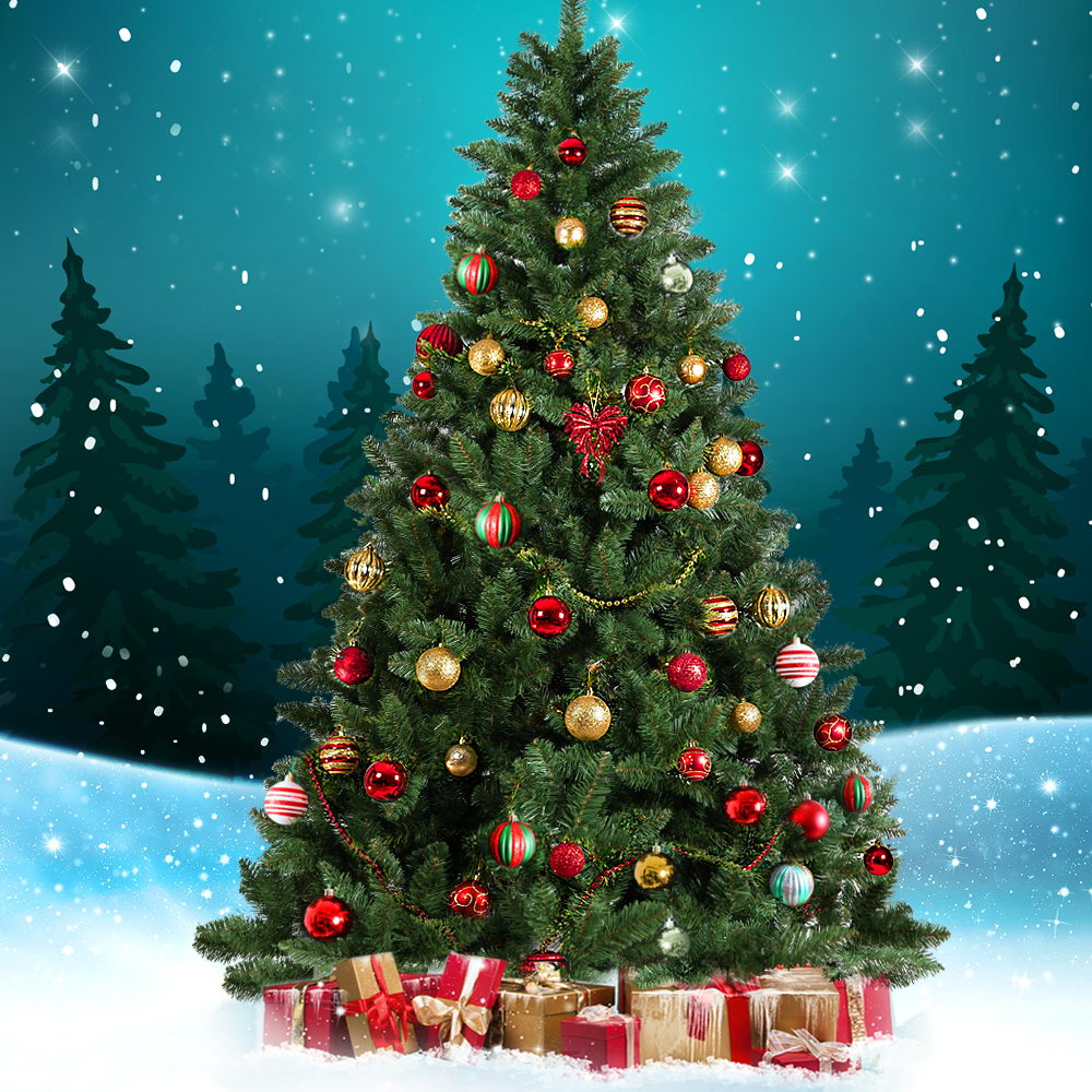 Jingle Jollys Christmas Tree 2.4m Green Xmas Tree Decorations 1225 Tips Occasions > Christmas > Christmas Trees Woofy and Whiskers