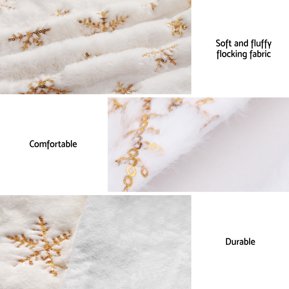 Jingle Jollys Christmas Tree Skirt 120cm Snowflake Ornaments Xmas Decorations Occasions > Christmas > Christmas Decorations Jingle Jollys