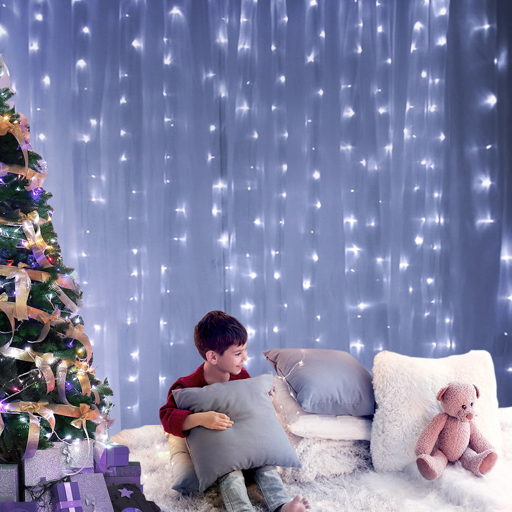 3X6M Christmas Lights Curtain Light Cool White 600 LED Jingle Jollys Occasions > Christmas > Outdoor Decorations & Lights Woofy and Whiskers
