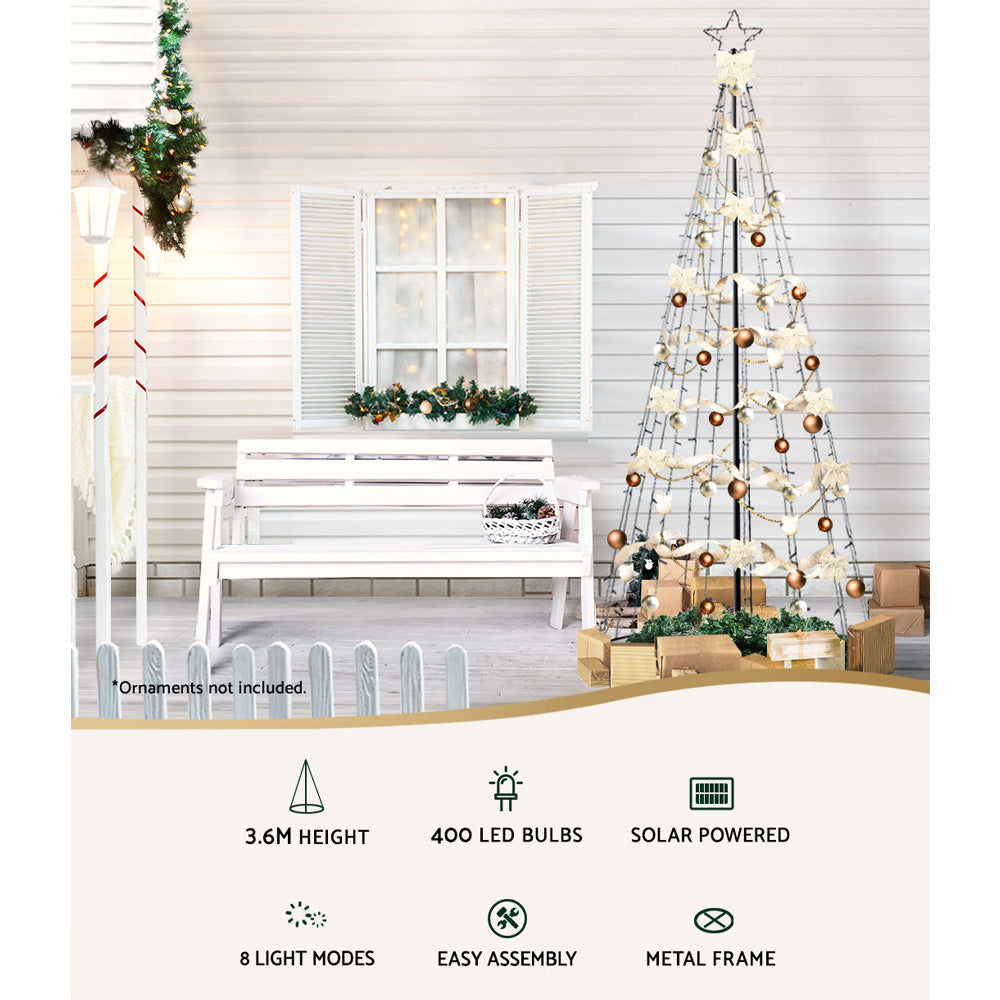 3.6M Christmas Tree LED Solar Warm Jingle Jollys Occasions > Christmas > Outdoor Decorations & Lights Jingle Jollys