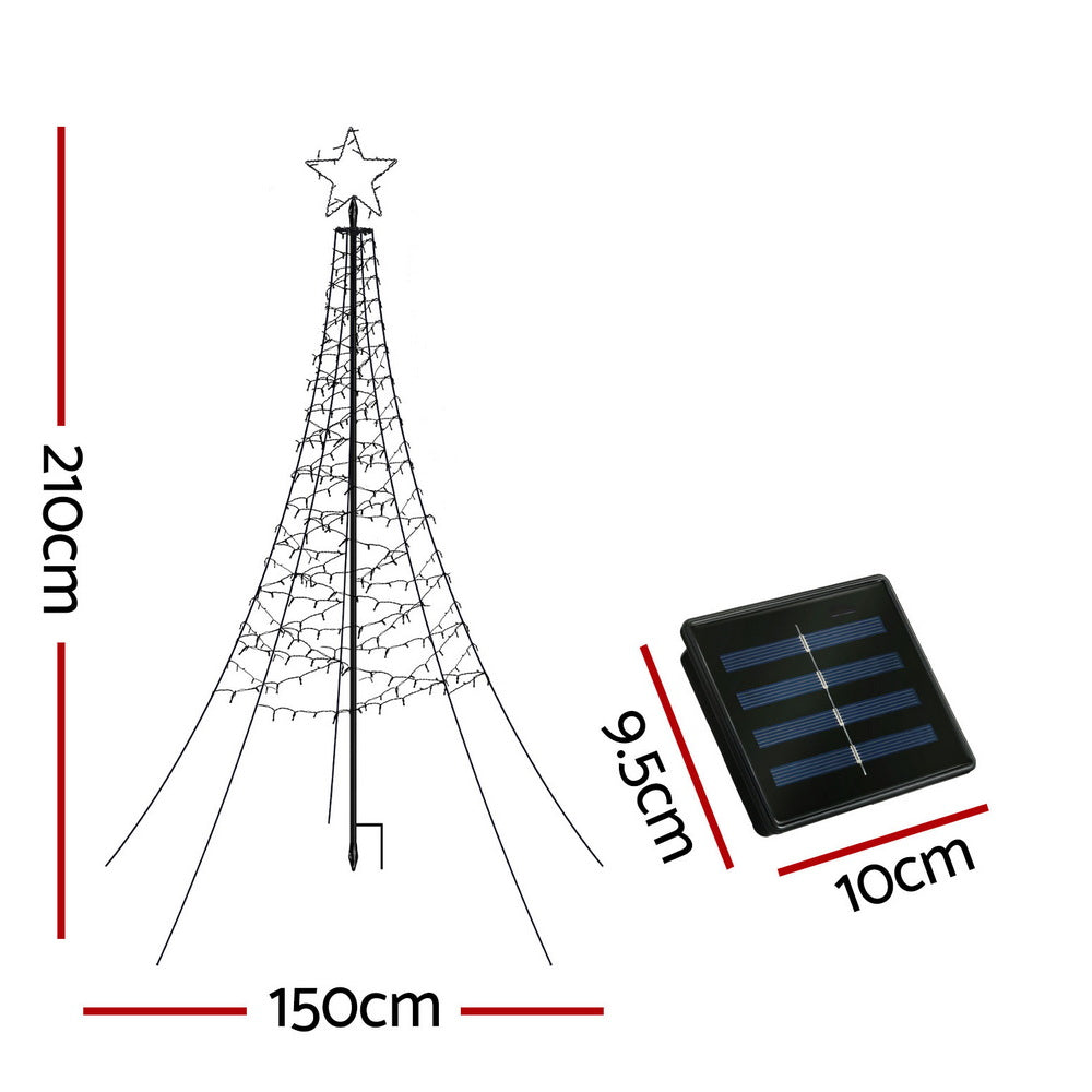 Jingle Jollys Solar Christmas Tree 2.1m 320 LED Net Lights Xmas Trees Decoration Occasions > Christmas > Outdoor Decorations & Lights Jingle Jollys