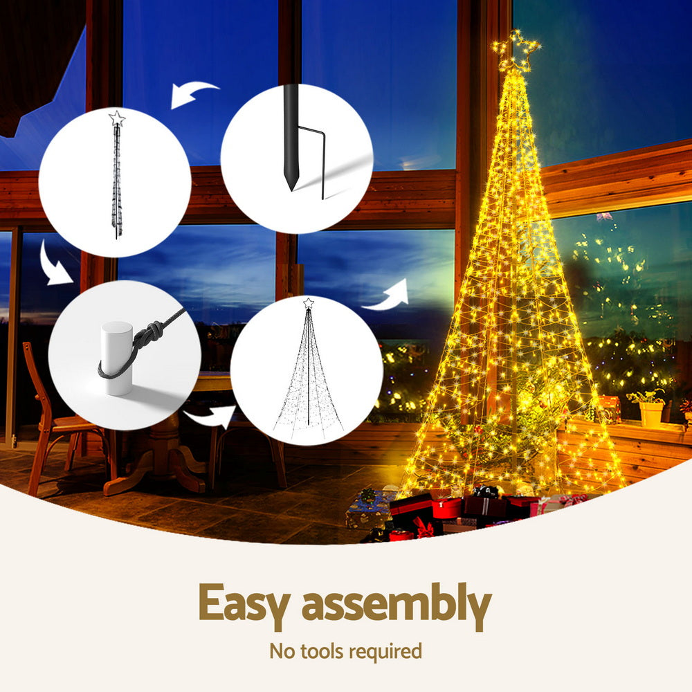 Jingle Jollys Solar Christmas Tree 2.1m 320 LED Net Lights Xmas Trees Decoration Occasions > Christmas > Outdoor Decorations & Lights Jingle Jollys