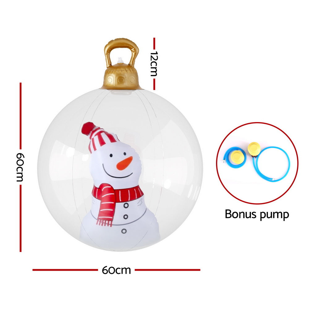 Jingle Jollys Christmas Inflatable Ball 60cm Snowman Decoration Giant Bauble Occasions > Christmas > Christmas Decorations Woofy and Whiskers