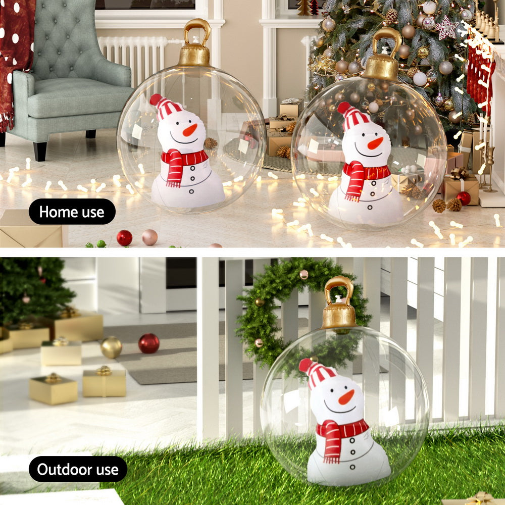 Jingle Jollys Christmas Inflatable Ball 60cm Snowman Decoration Giant Bauble Occasions > Christmas > Christmas Decorations Woofy and Whiskers