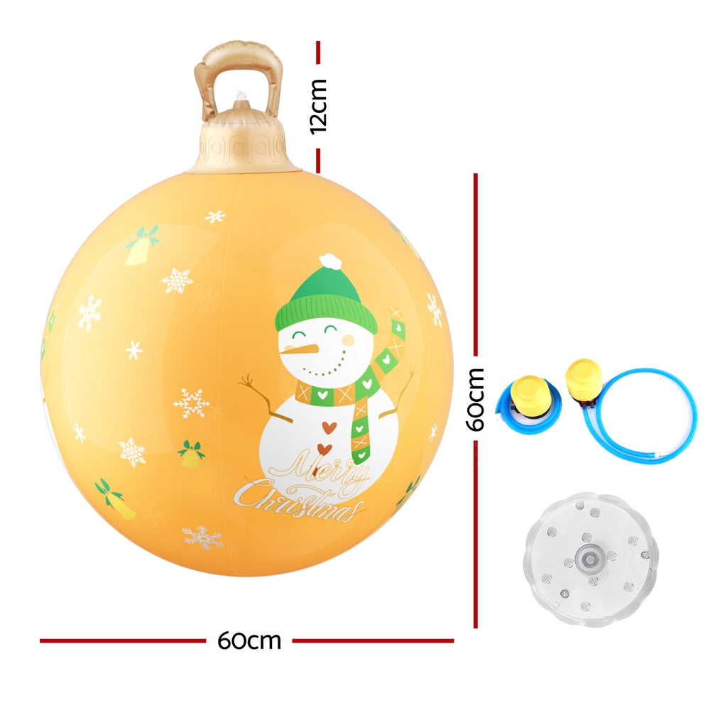 Jingle Jollys Christmas Inflatable Ball 60cm Led Illuminated Snowman Xmas Decor Occasions > Christmas > Christmas Decorations Woofy and Whiskers