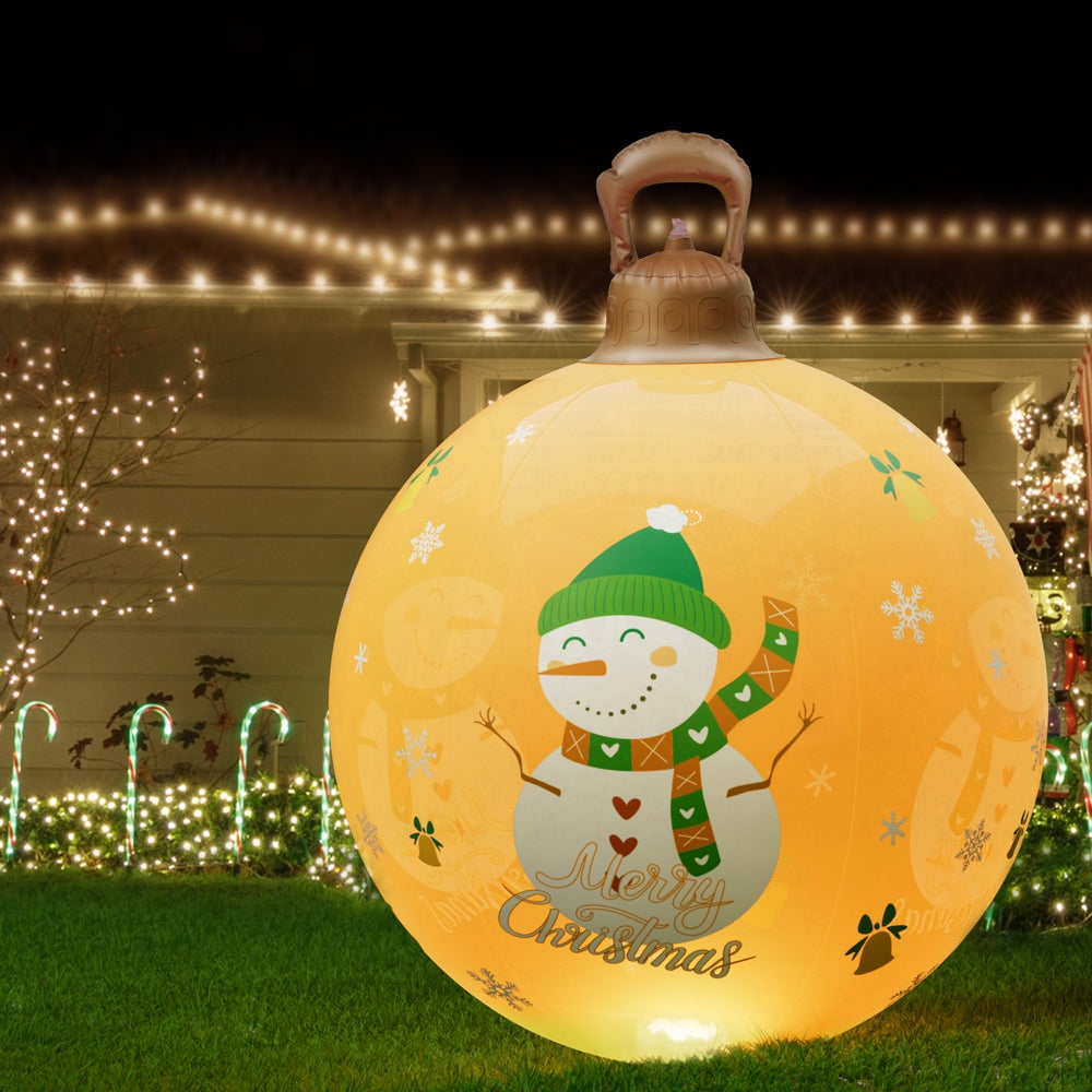 Jingle Jollys Christmas Inflatable Ball 60cm Led Illuminated Snowman Xmas Decor Occasions > Christmas > Christmas Decorations Woofy and Whiskers