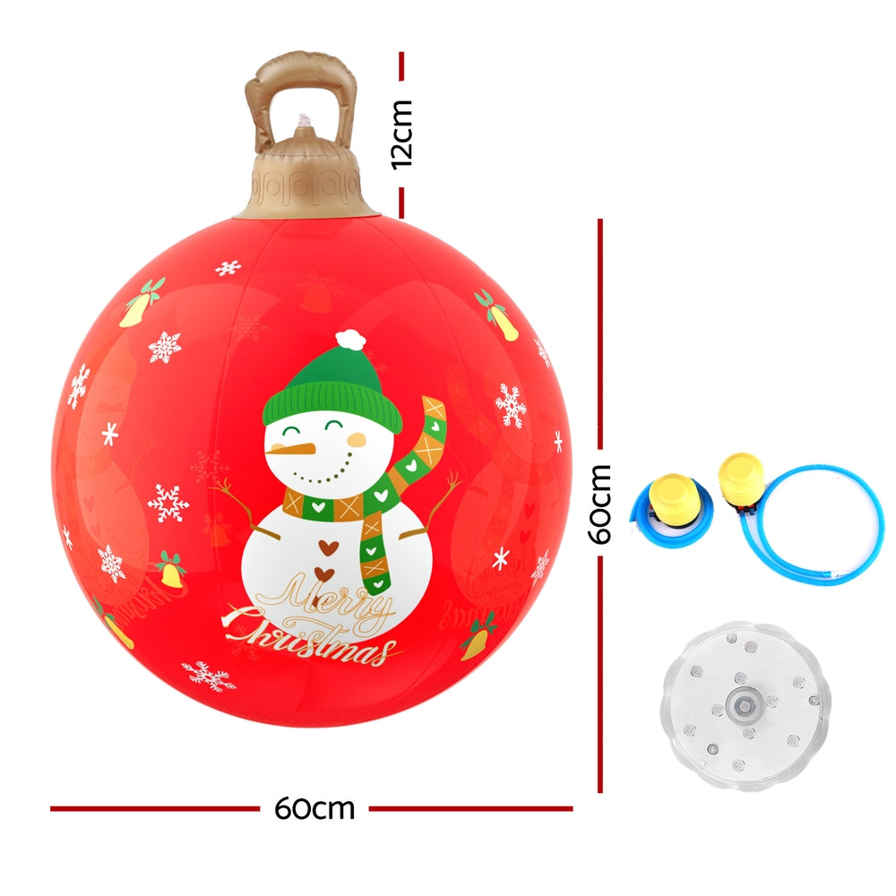 Jingle Jollys Christmas Inflatable Ball 60cm Illuminated Led Snowman Xmas Decor Occasions > Christmas > Christmas Decorations Woofy and Whiskers
