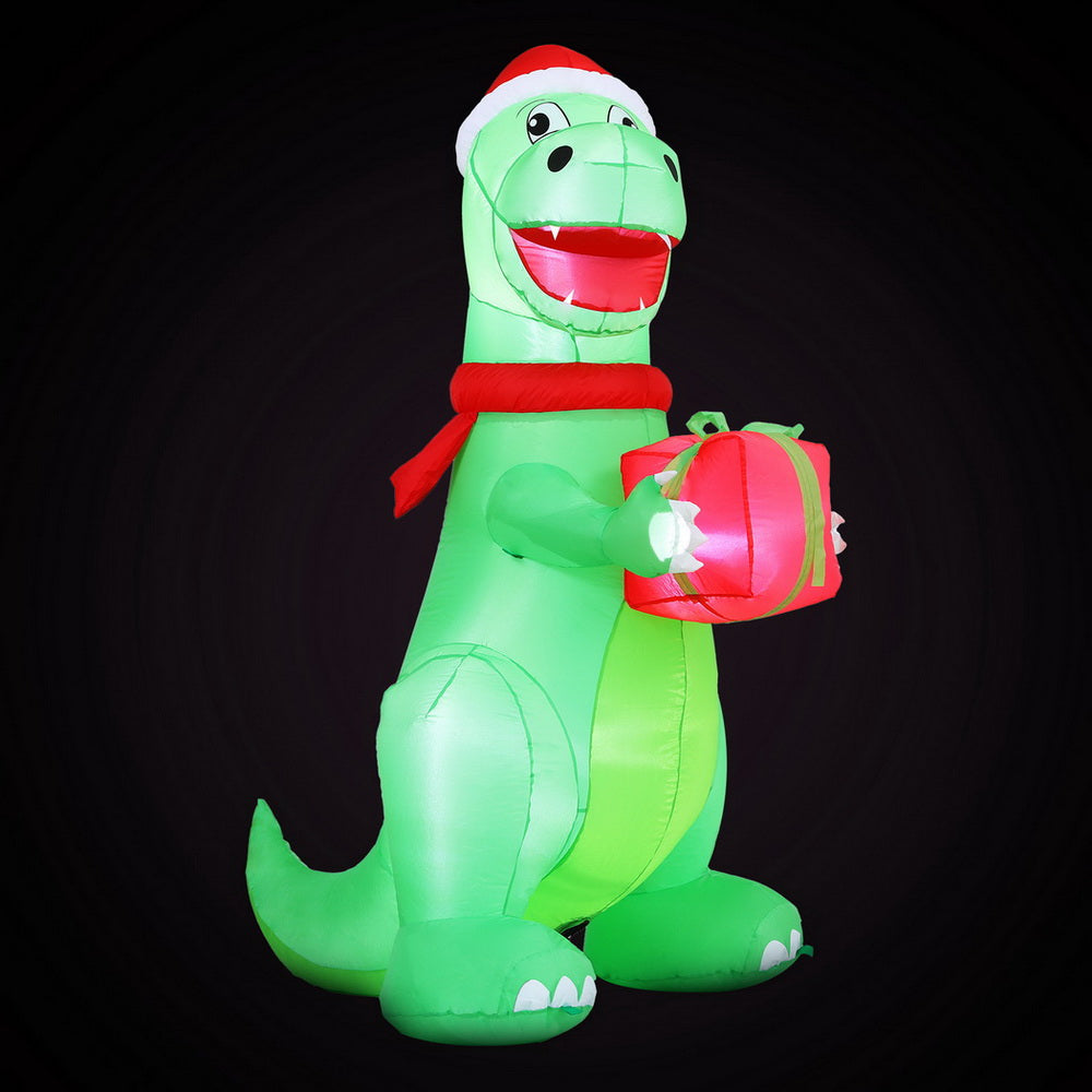 Jingle Jollys Christmas Inflatable Dinosaur 1.8M Height LED Decorations Illuminated Occasions > Christmas > Christmas Decorations Woofy and Whiskers