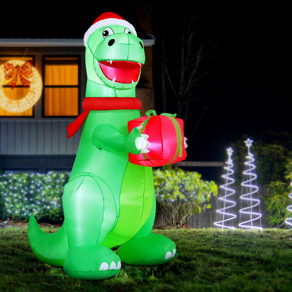 Jingle Jollys Christmas Inflatable Dinosaur 1.8M Height LED Decorations Illuminated Occasions > Christmas > Christmas Decorations Woofy and Whiskers