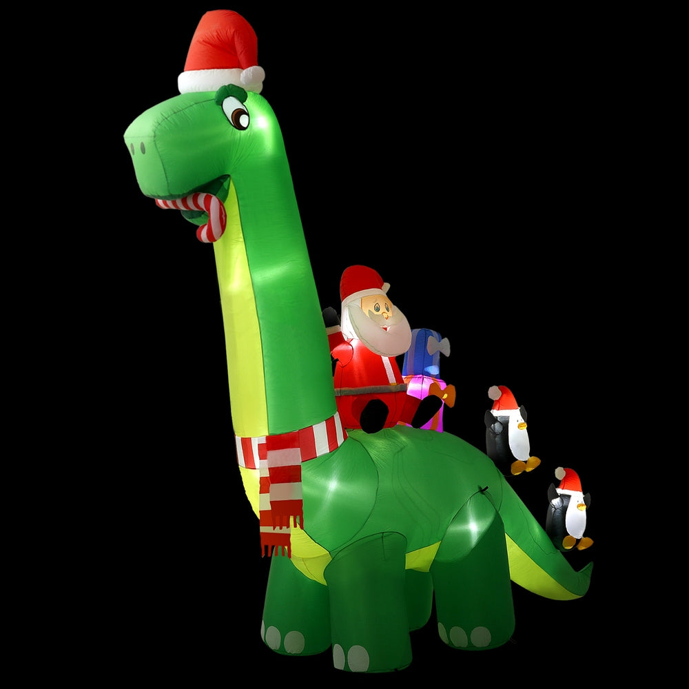 Jingle Jollys Christmas Inflatable Santa Dinosaur 3.8M Illuminated Decorations Occasions > Christmas > Christmas Decorations Jingle Jollys