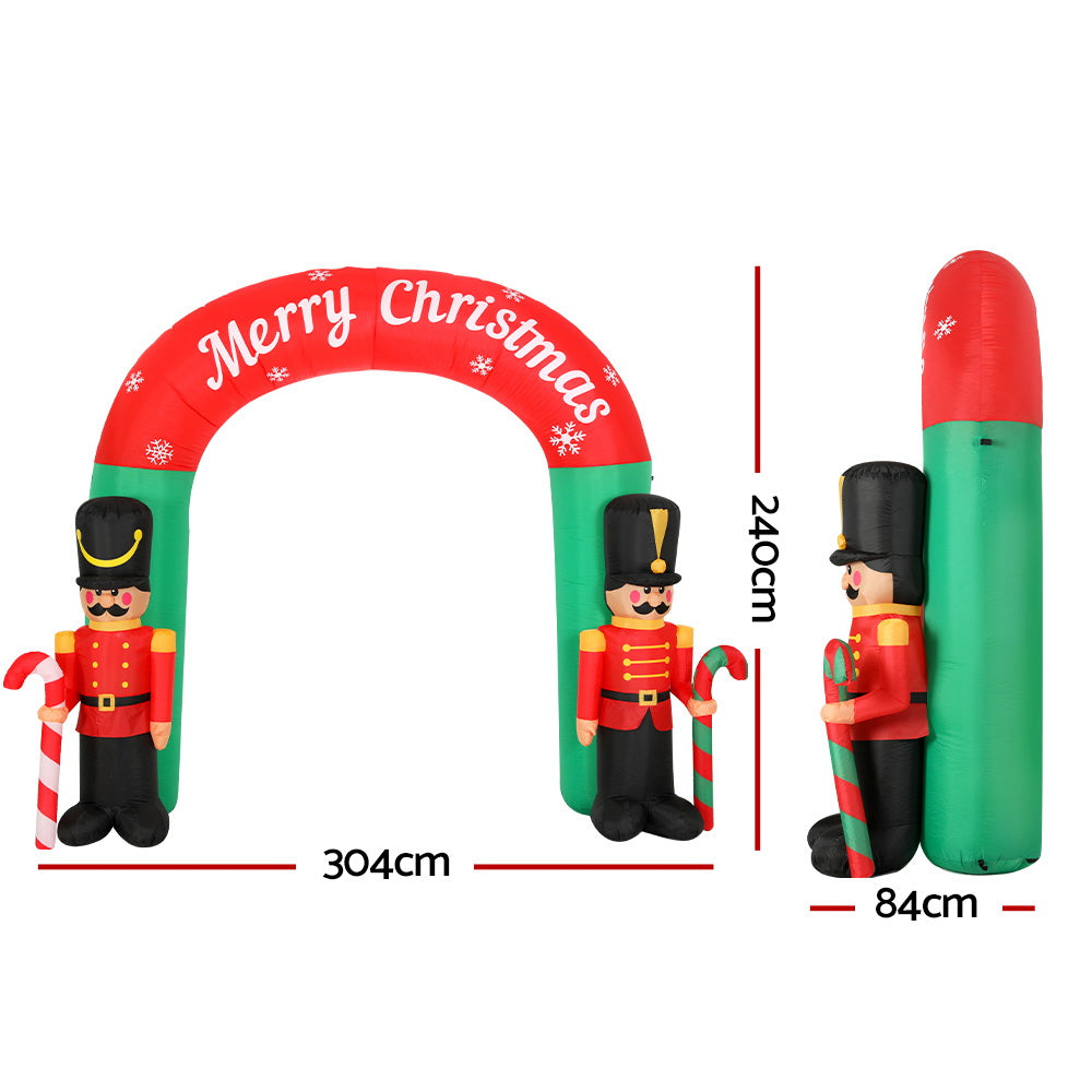 Jingle Jollys Christmas Inflatable Archwary Nutcracker 3M Illuminated Decorations Occasions > Christmas > Christmas Decorations Jingle Jollys
