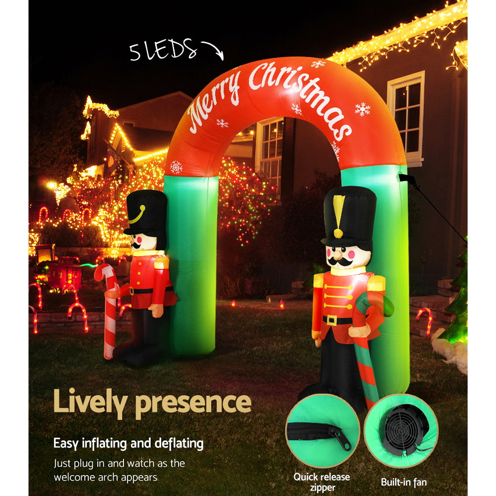 Jingle Jollys Christmas Inflatable Archwary Nutcracker 3M Illuminated Decorations Occasions > Christmas > Christmas Decorations Jingle Jollys