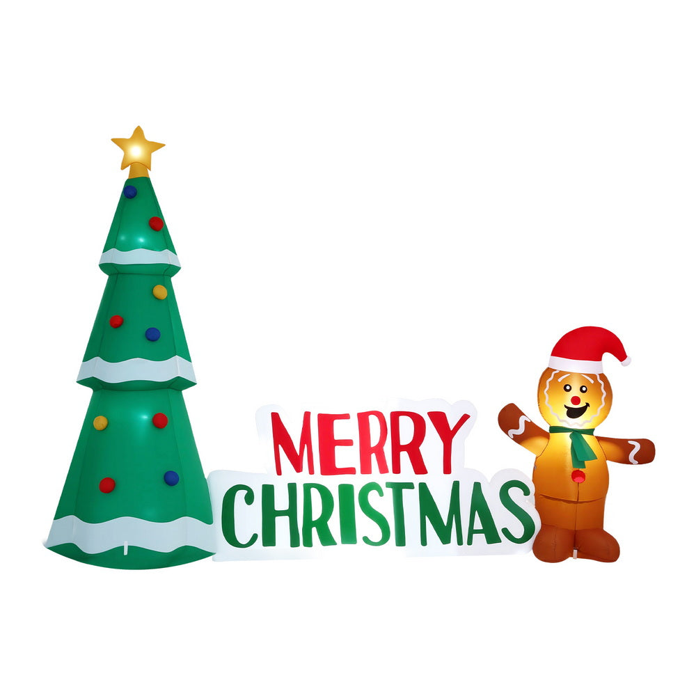 Jingle Jollys Christmas Inflatable Gingerbread Man Tree LED Illuminated Decorations Occasions > Christmas > Outdoor Decorations & Lights Jingle Jollys