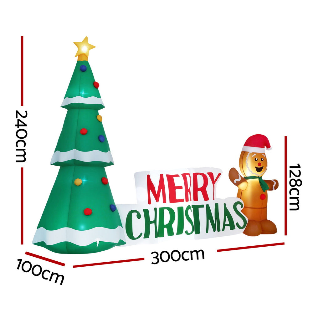Jingle Jollys Christmas Inflatable Gingerbread Man Tree LED Illuminated Decorations Occasions > Christmas > Outdoor Decorations & Lights Jingle Jollys
