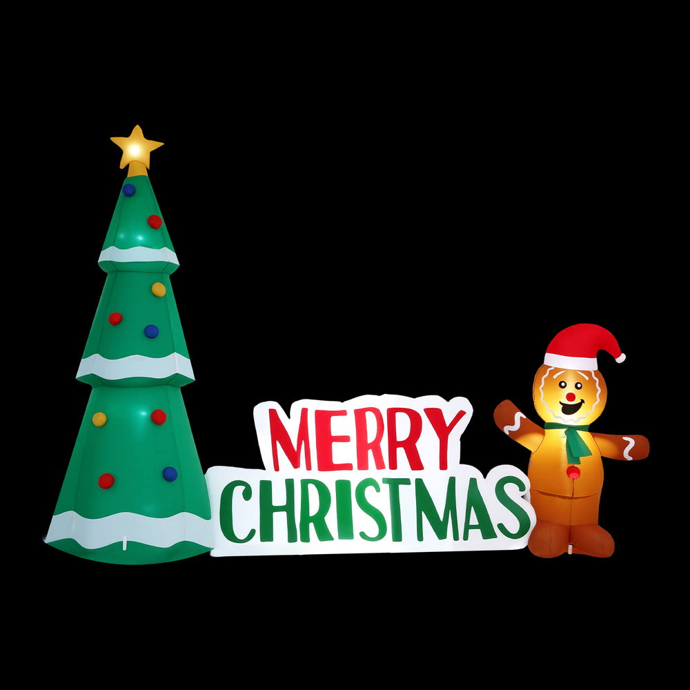 Jingle Jollys Christmas Inflatable Gingerbread Man Tree LED Illuminated Decorations Occasions > Christmas > Outdoor Decorations & Lights Jingle Jollys
