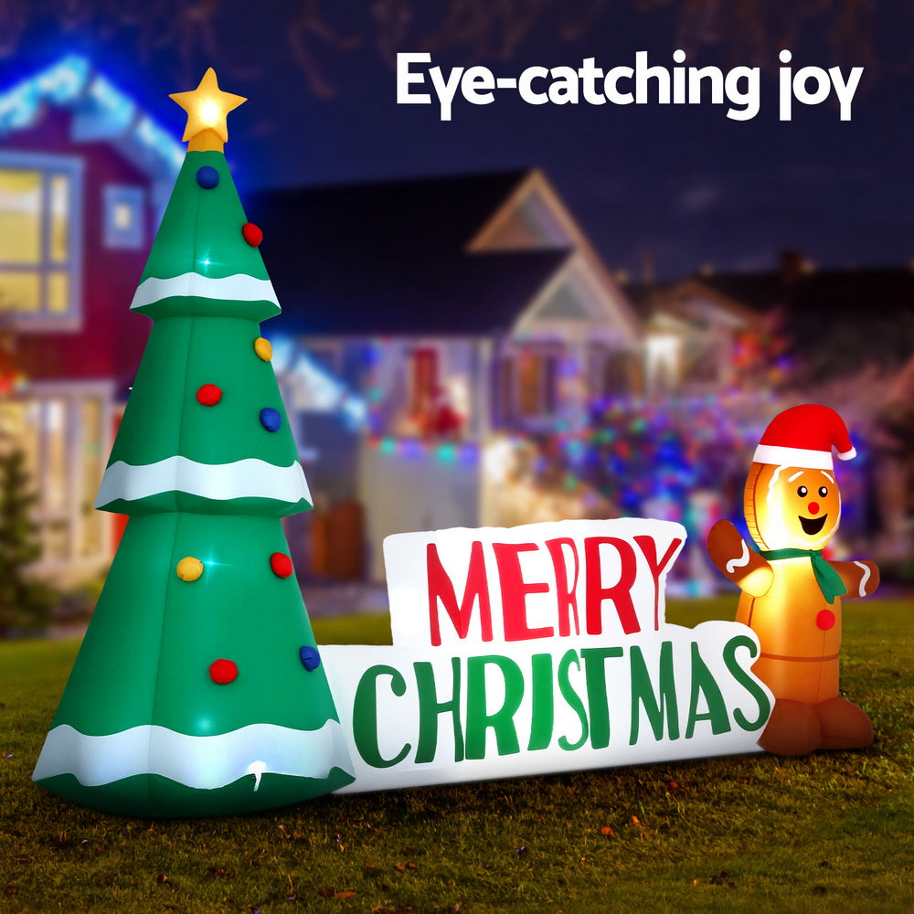 Jingle Jollys Christmas Inflatable Gingerbread Man Tree LED Illuminated Decorations Occasions > Christmas > Outdoor Decorations & Lights Jingle Jollys