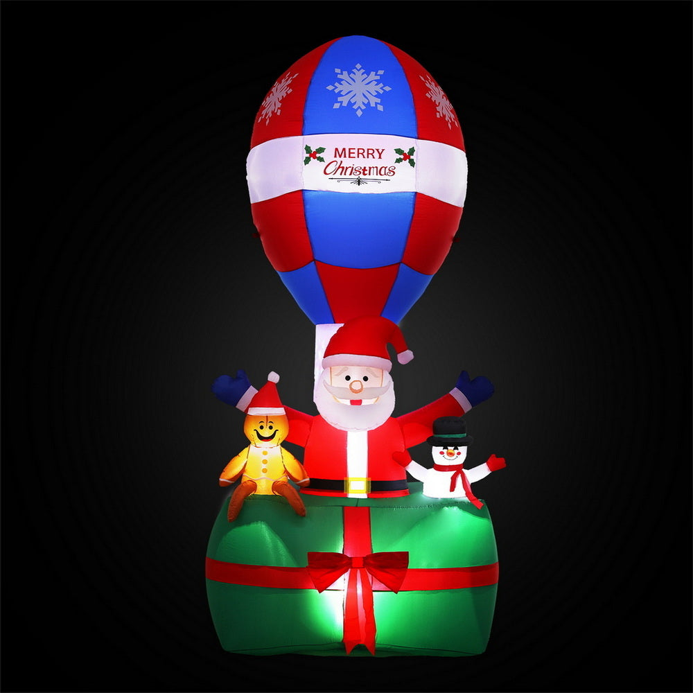 Jingle Jollys Christmas Inflatable Santa in Ballon 2.8M Height LED Decorations Illuminated Occasions > Christmas > Christmas Clothing Woofy and Whiskers