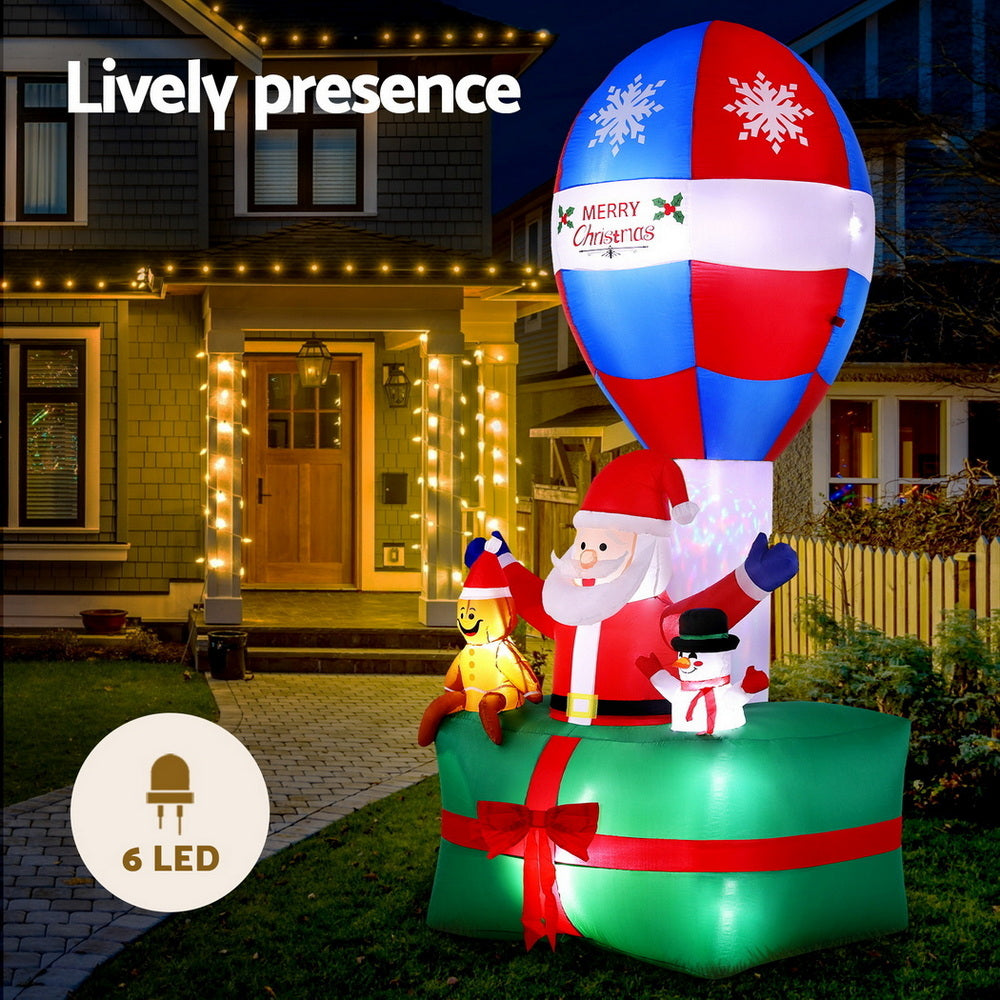 Jingle Jollys Christmas Inflatable Santa in Ballon 2.8M Height LED Decorations Illuminated Occasions > Christmas > Christmas Clothing Woofy and Whiskers