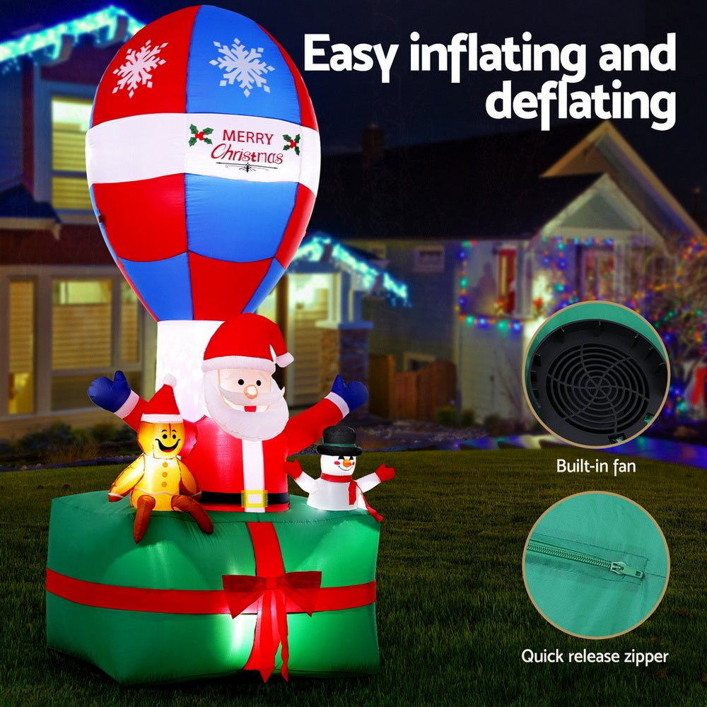 Jingle Jollys Christmas Inflatable Santa in Ballon 2.8M Height LED Decorations Illuminated Occasions > Christmas > Christmas Clothing Woofy and Whiskers