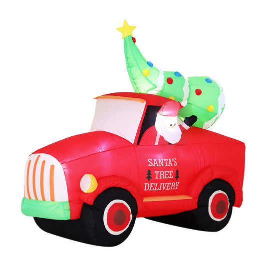 Jingle Jollys Christmas Inflatable Santa Truck 1.6M Height LED Decorations Illuminated Occasions > Christmas > Christmas Decorations Woofy and Whiskers