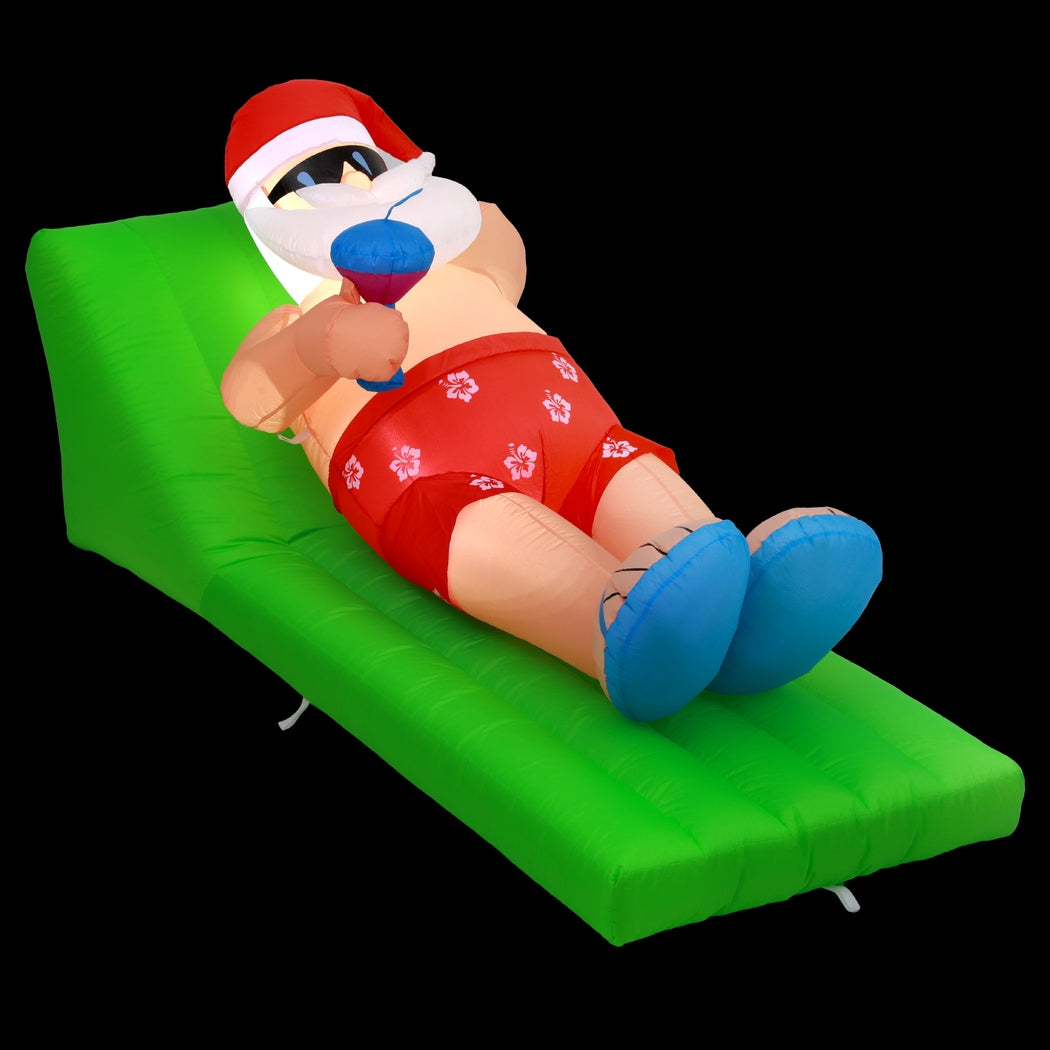Jingle Jollys Christmas Inflatable Santa Bench 1.8M LED Illuminated Decorations Occasions > Christmas > Christmas Decorations Jingle Jollys