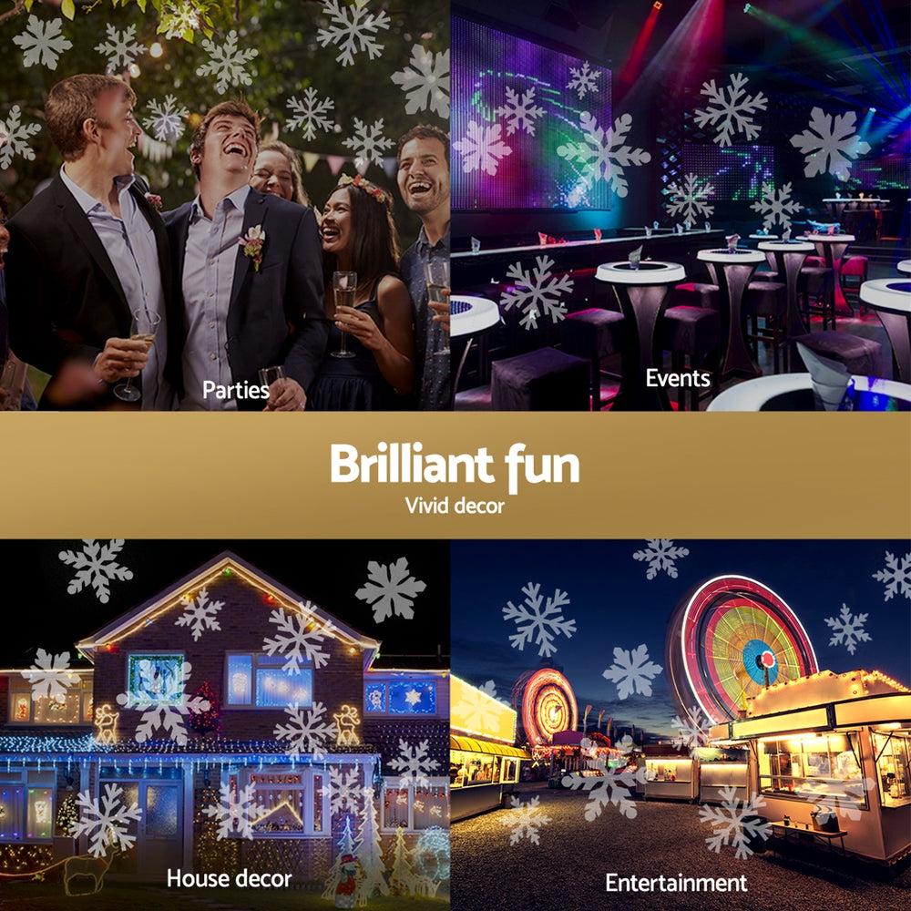 Jingle Jollys Christmas Lights Laser Light Snowflake Projector Indoor Outdoor Occasions > Christmas > Outdoor Decorations & Lights Woofy and Whiskers