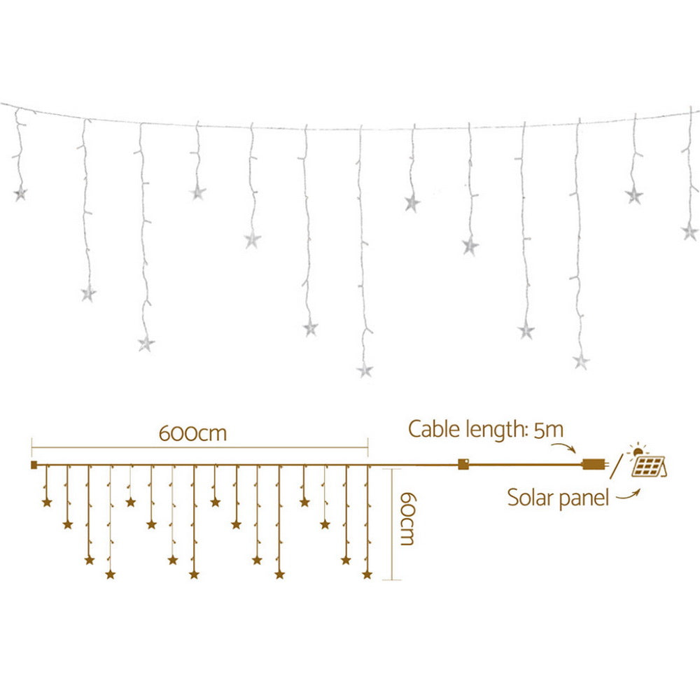 160 LED 6M Christmas Lights Icicle Light Solar Warm Jingle Jollys Occasions > Christmas > Outdoor Decorations & Lights Woofy and Whiskers