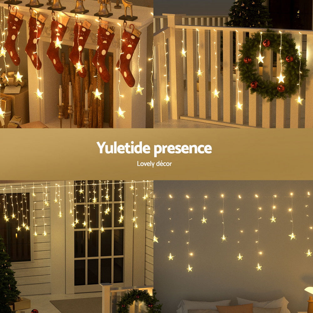 160 LED 6M Christmas Lights Icicle Light Solar Warm Jingle Jollys Occasions > Christmas > Outdoor Decorations & Lights Woofy and Whiskers