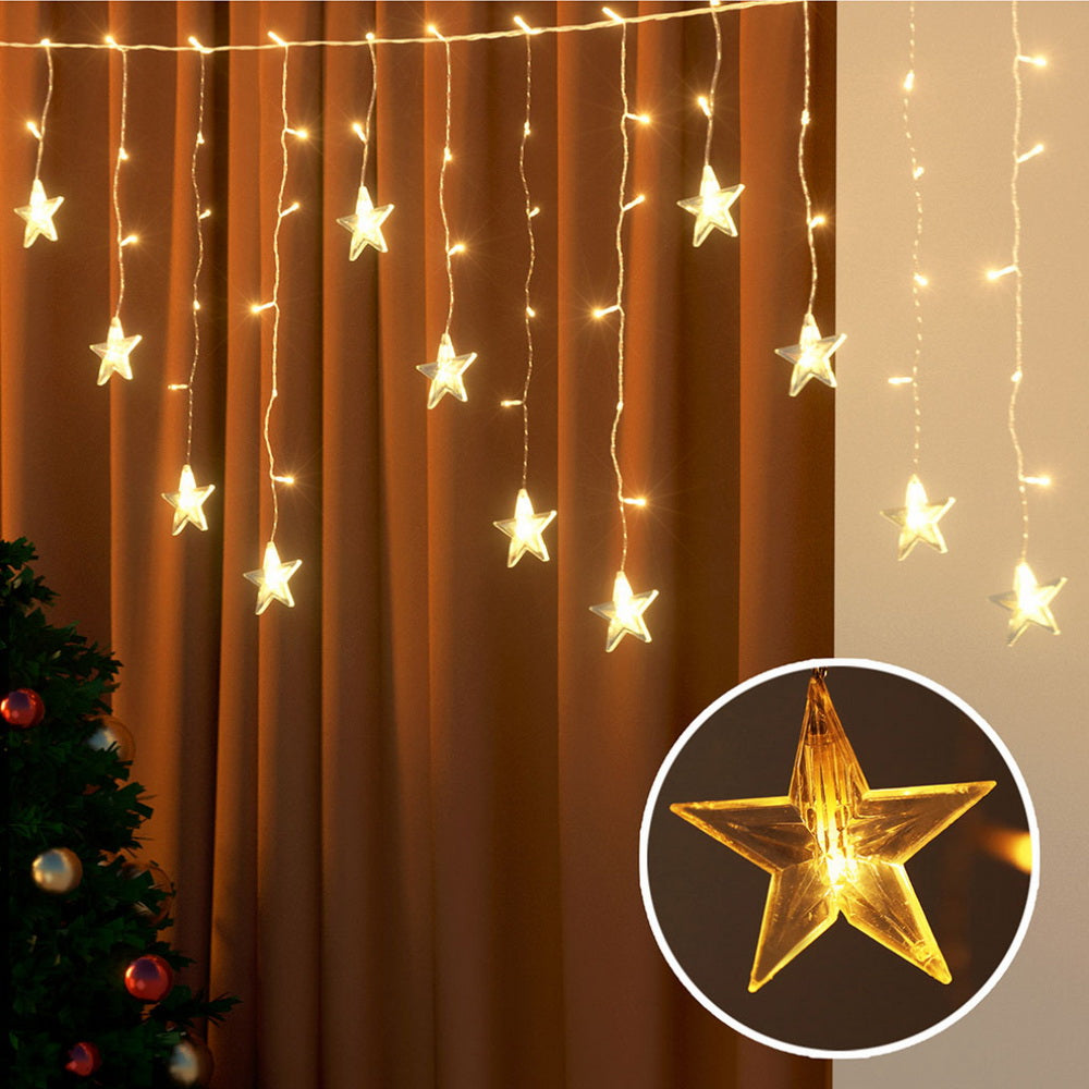 160 LED 6M Christmas Lights Icicle Light Solar Warm Jingle Jollys Occasions > Christmas > Outdoor Decorations & Lights Woofy and Whiskers