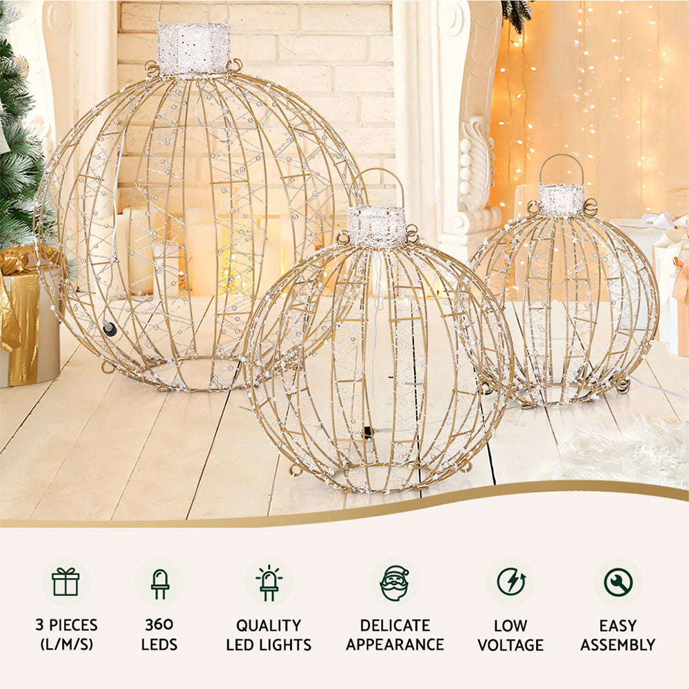 3 PCS Christmas Lights 360 LED Fairy Light Ball Decorations Jingle Jollys Occasions > Christmas > Outdoor Decorations & Lights Jingle Jollys