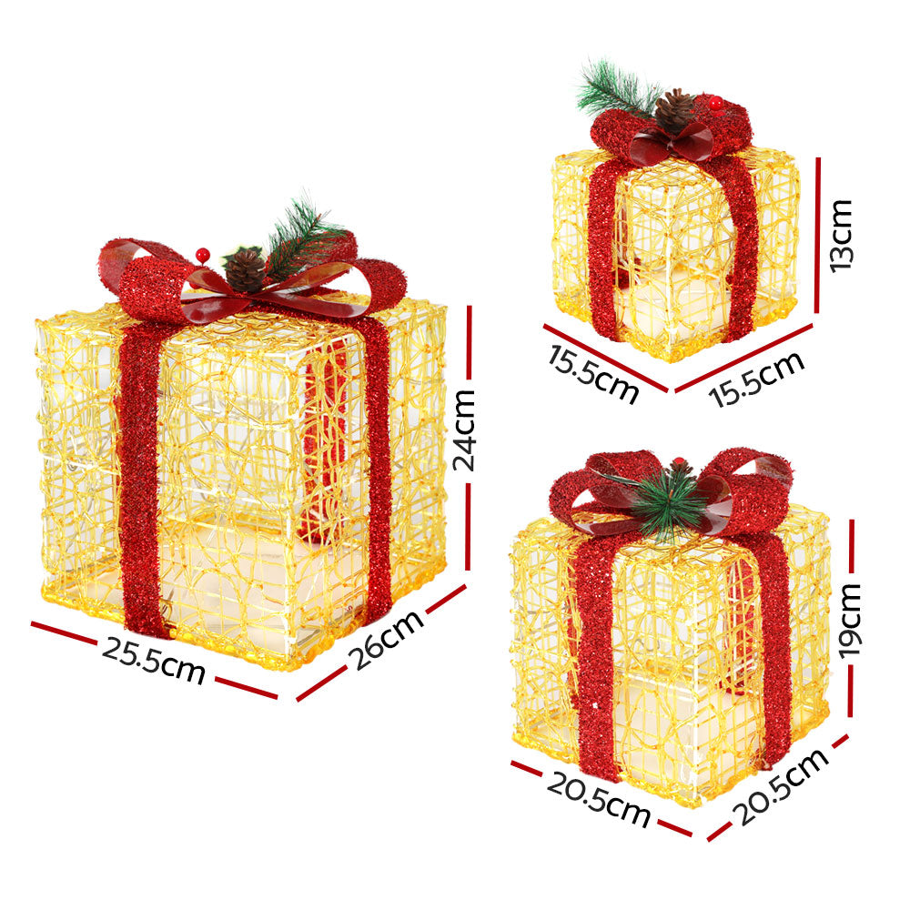 3 PCS Christmas Lights Gift Box Set Set 48 LED Decorations Jingle Jollys Occasions > Christmas > Outdoor Decorations & Lights Woofy and Whiskers