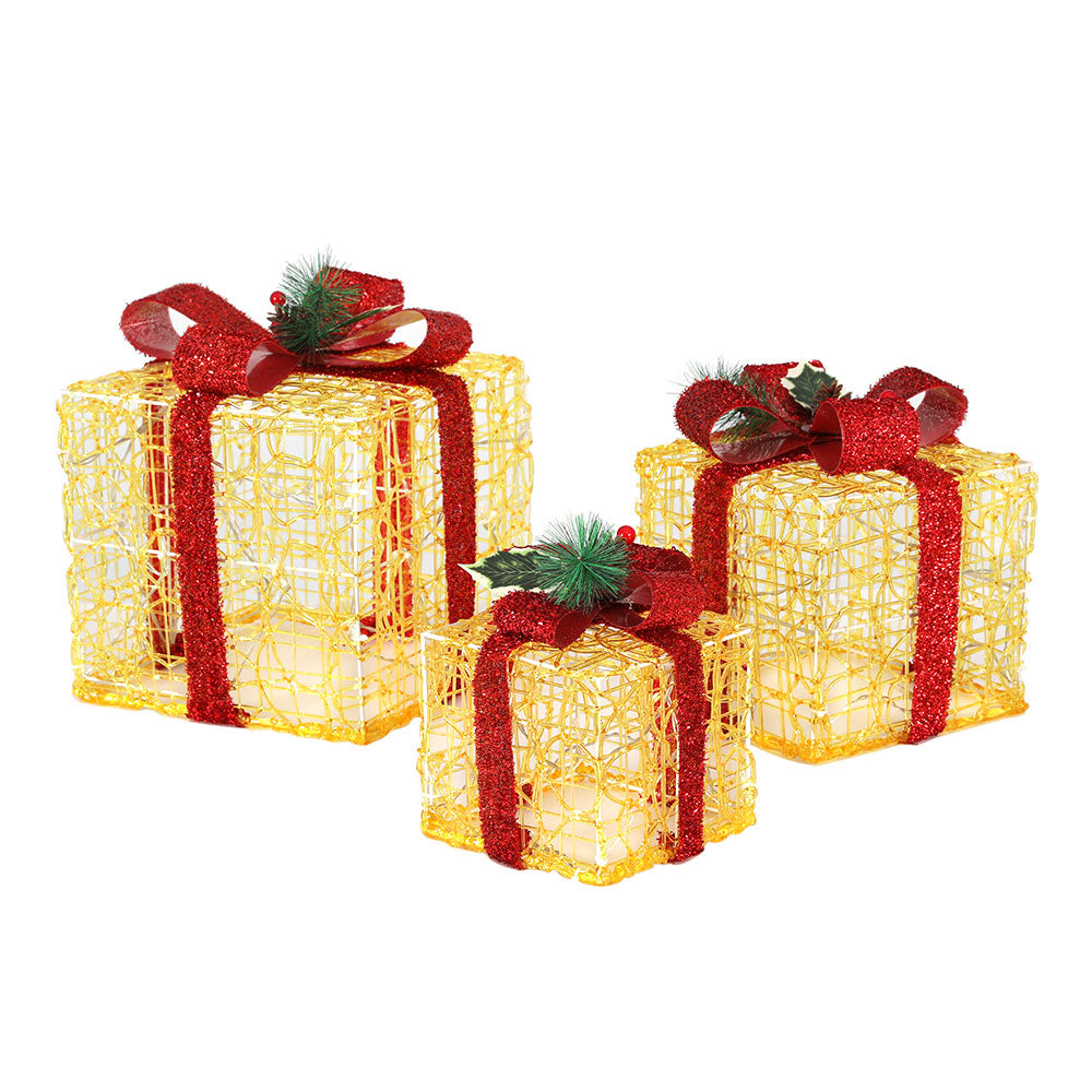 3 PCS Christmas Lights Gift Box Set Set 48 LED Decorations Jingle Jollys Occasions > Christmas > Outdoor Decorations & Lights Woofy and Whiskers