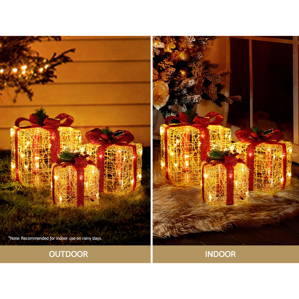 3 PCS Christmas Lights Gift Box Set Set 48 LED Decorations Jingle Jollys Occasions > Christmas > Outdoor Decorations & Lights Woofy and Whiskers