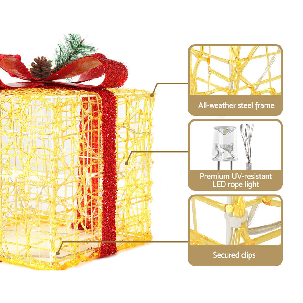3 PCS Christmas Lights Gift Box Set Set 48 LED Decorations Jingle Jollys Occasions > Christmas > Outdoor Decorations & Lights Woofy and Whiskers