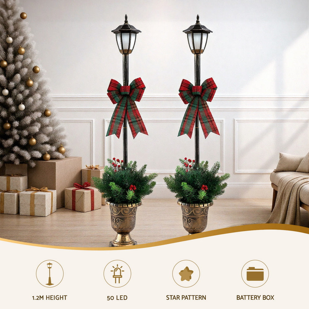 Jingle Jollys Christmas Lights 125cm Lamp Post 50 LED Fairy Light Decorations Occasions > Christmas > Outdoor Decorations & Lights Woofy and Whiskers