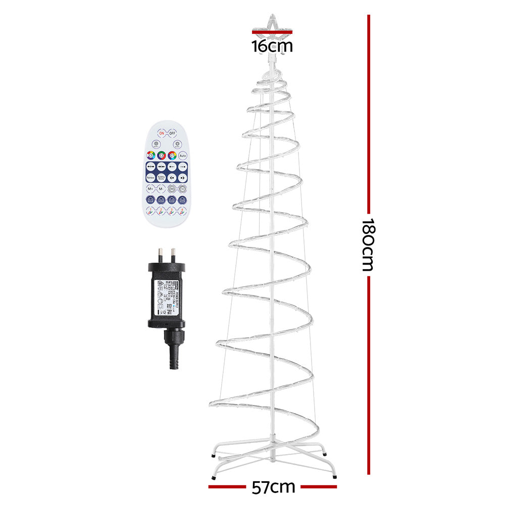 Jingle Jollys Christmas Tree 1.8m 100 RGB LED Rope Lights Xmas Trees Decoration Occasions > Christmas > Outdoor Decorations & Lights Woofy and Whiskers