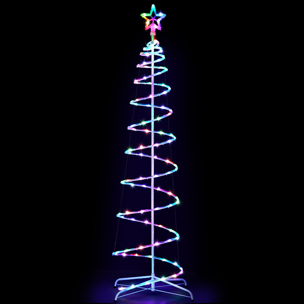 Jingle Jollys Christmas Tree 1.8m 100 RGB LED Rope Lights Xmas Trees Decoration Occasions > Christmas > Outdoor Decorations & Lights Woofy and Whiskers