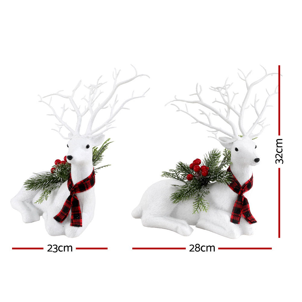 Jingle Jollys Christmas Reindeer 32cm Glitter Deer Ornaments Party Decorations Occasions > Christmas > Christmas Decorations Jingle Jollys