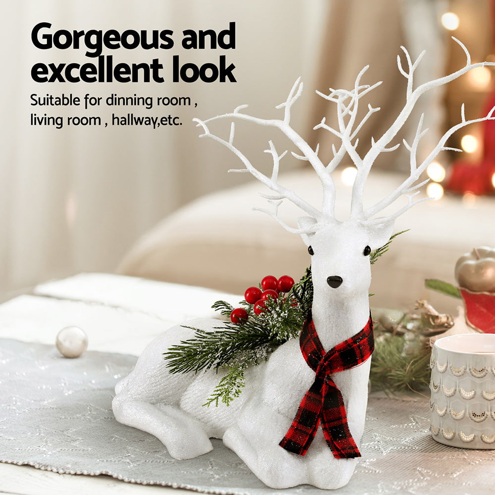 Jingle Jollys Christmas Reindeer 32cm Glitter Deer Ornaments Party Decorations Occasions > Christmas > Christmas Decorations Jingle Jollys