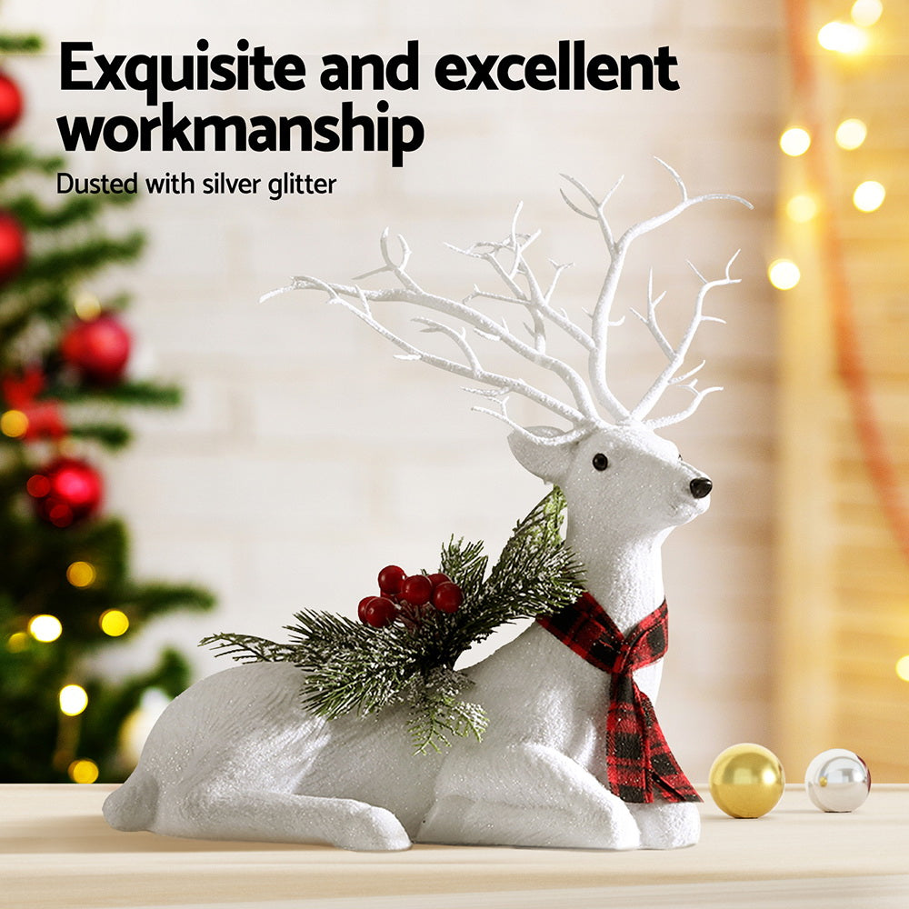 Jingle Jollys Christmas Reindeer 32cm Glitter Deer Ornaments Party Decorations Occasions > Christmas > Christmas Decorations Jingle Jollys