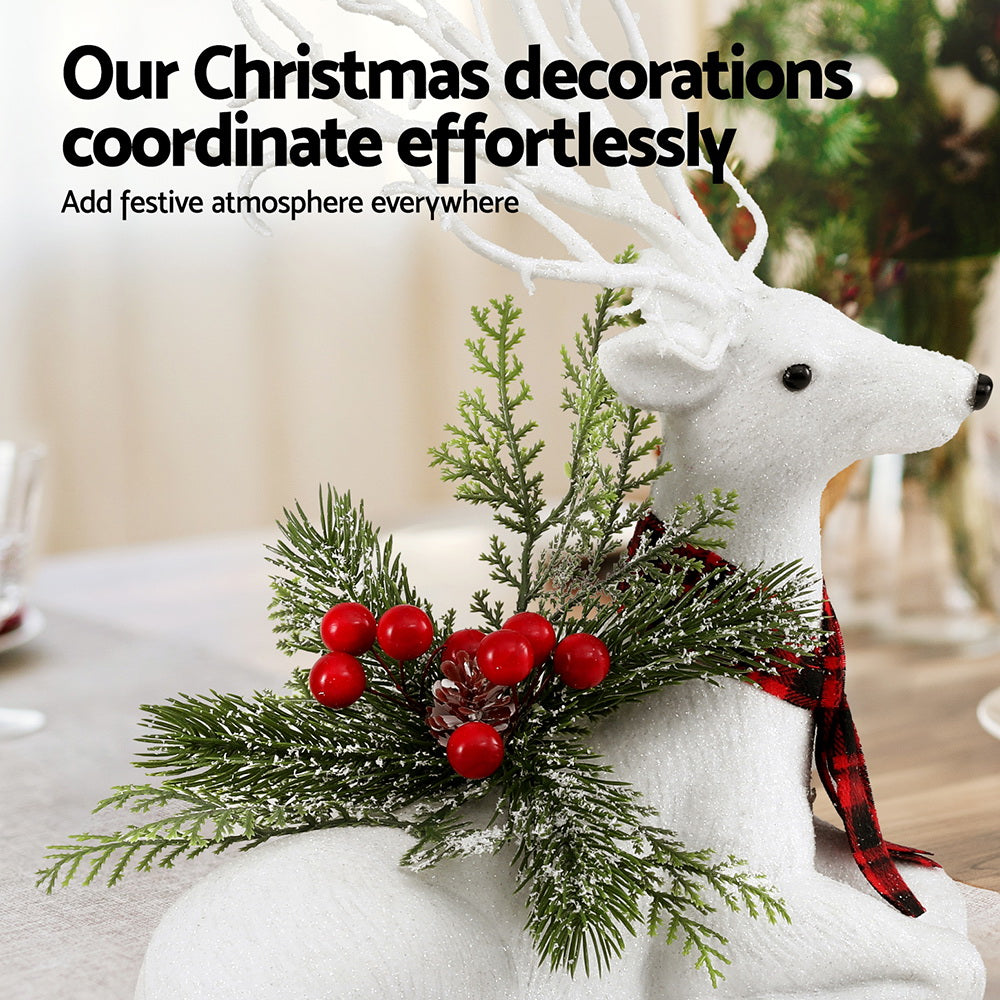 Jingle Jollys Christmas Reindeer 32cm Glitter Deer Ornaments Party Decorations Occasions > Christmas > Christmas Decorations Jingle Jollys