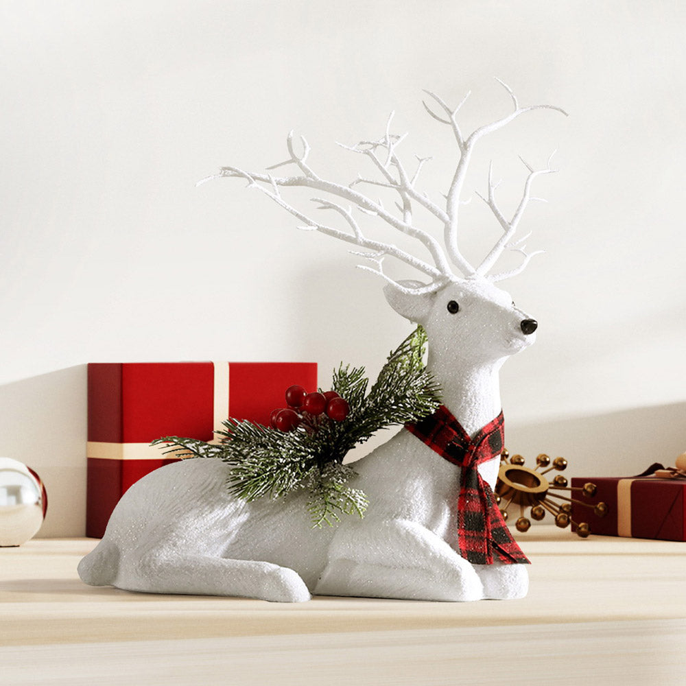 Jingle Jollys Christmas Reindeer 32cm Glitter Deer Ornaments Party Decorations Occasions > Christmas > Christmas Decorations Jingle Jollys