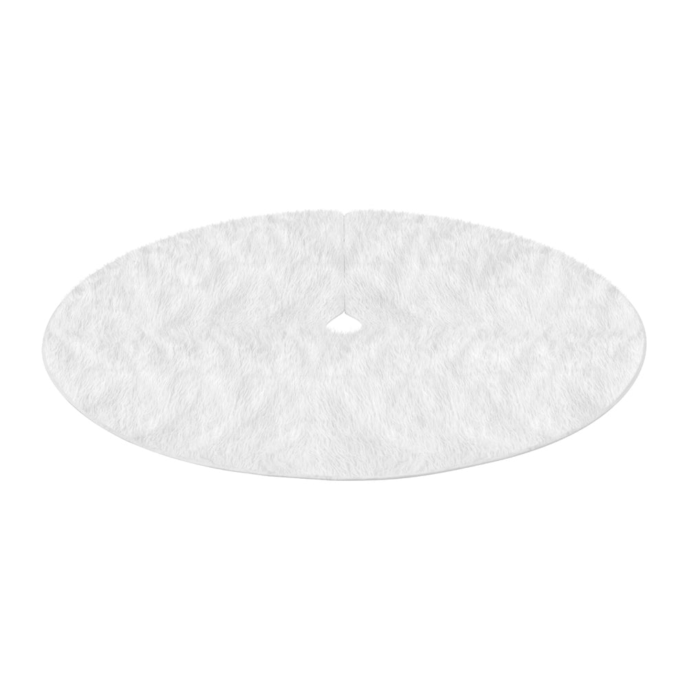 Jingle Jollys Christmas Tree Skirt 120cm Plush Xmas Fluffy Ornaments Decor White Occasions > Christmas > Christmas Trees Woofy and Whiskers