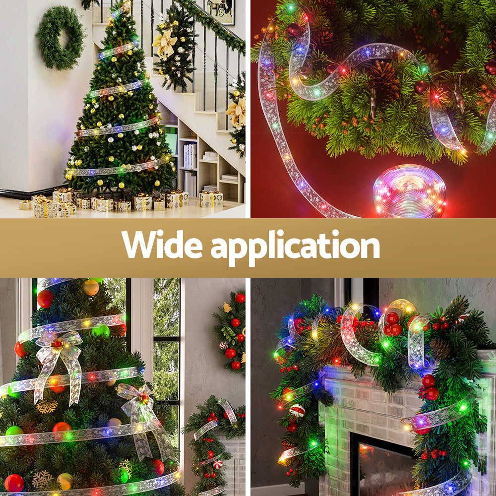 20M Christmas Lights Ribbon Fairy Light 200 LED Colored Jingle Jollys Occasions > Christmas > Outdoor Decorations & Lights Woofy and Whiskers