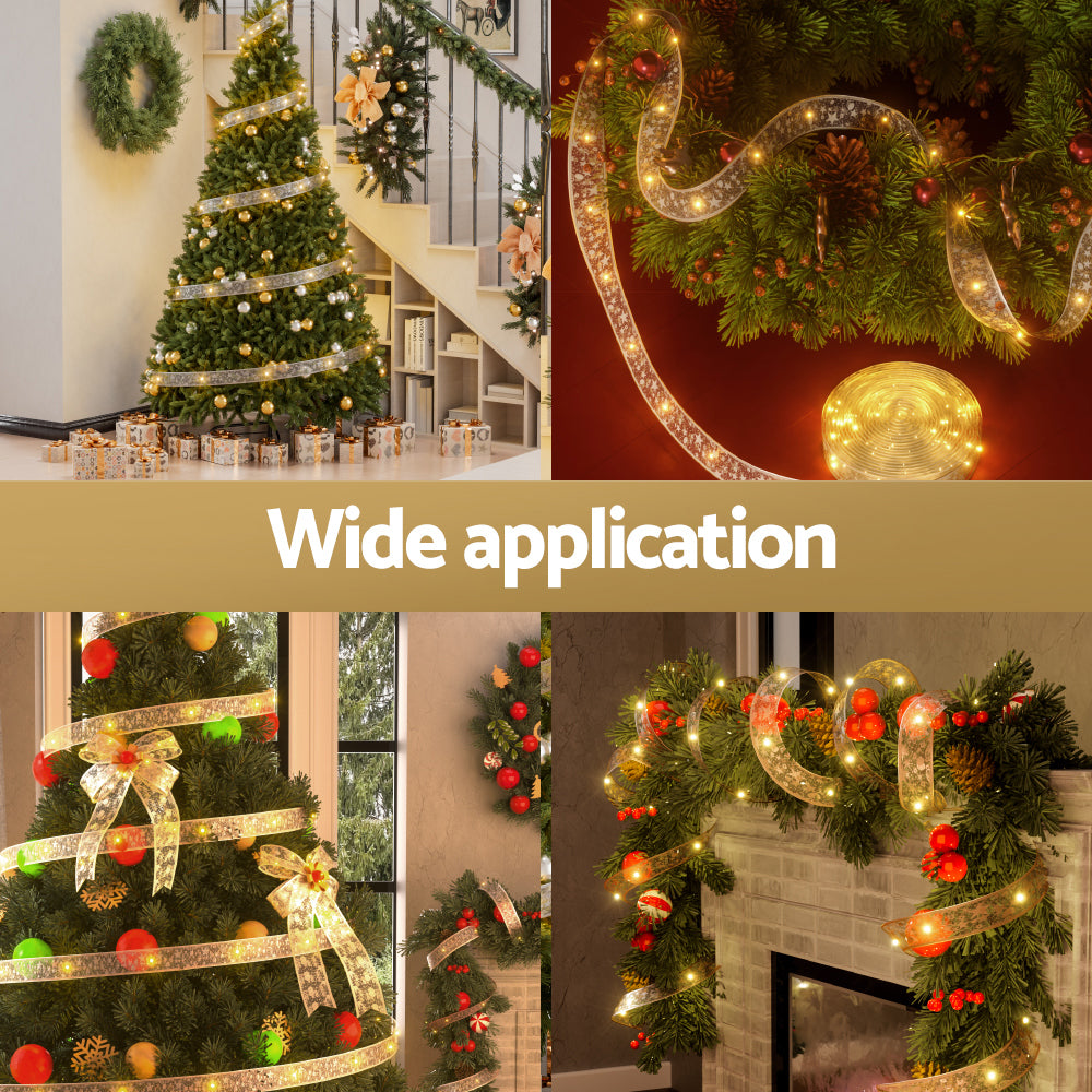 20M Christmas Lights Ribbon Fairy Light 200 LED Warm Jingle Jollys Occasions > Christmas > Outdoor Decorations & Lights Woofy and Whiskers