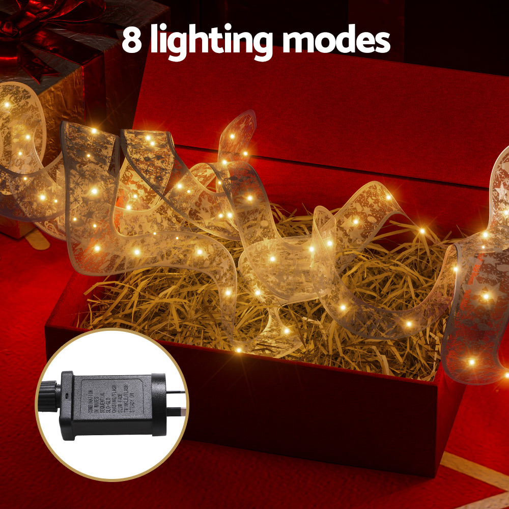 20M Christmas Lights Ribbon Fairy Light 200 LED Warm Jingle Jollys Occasions > Christmas > Outdoor Decorations & Lights Woofy and Whiskers